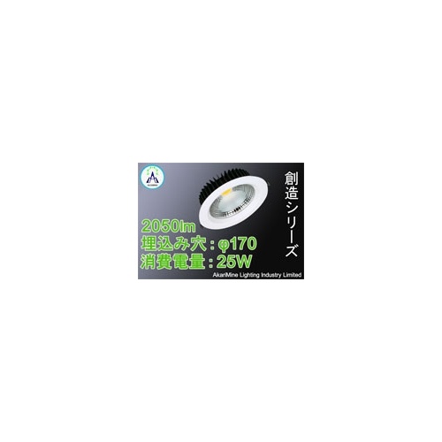 LEDダウンライト LED照明 高効率 高演色 省エネ φ160-185 25W 2050lm AM-SouzouA25CK