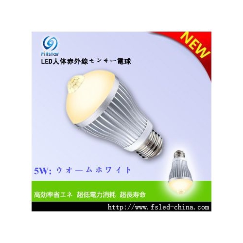 LED人体赤外線LED電球 FS-GBULB-5XW(p)