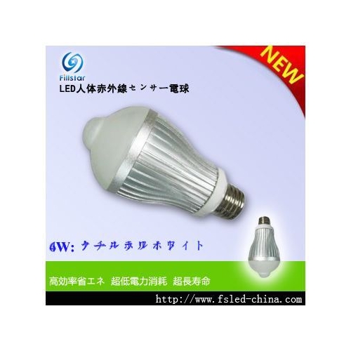LED人体センサー電球 FS-GBULB-4XW(P)