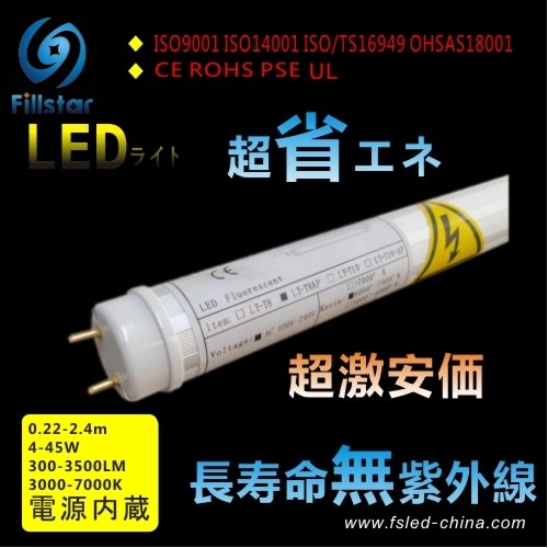 0.22~2.4m 妨害なし ストロボ無LED蛍光ランプ FS-T8-2xW144-Bx2(A)